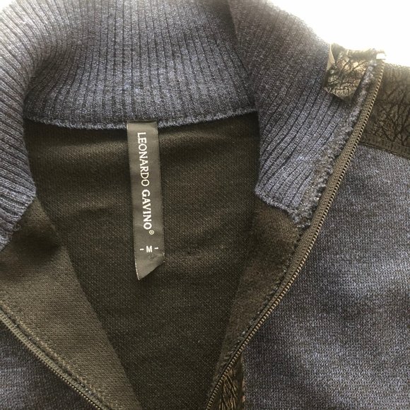 LEONARDO GAVINO Full zipper blue sweater - Picture 7 of 10